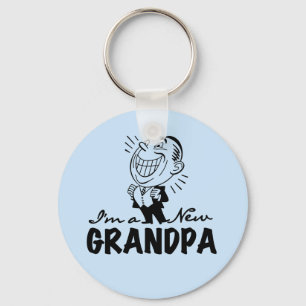 Smiling New Grandpa T-shirts and Gifts Keychain