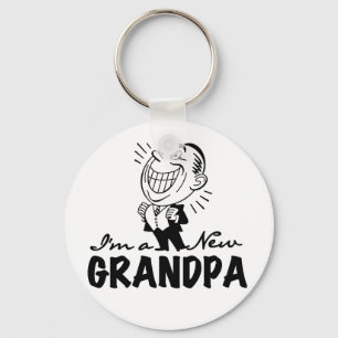 Smiling New Grandpa T-shirts and Gifts Keychain