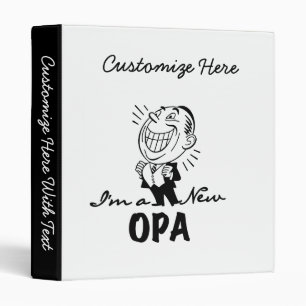 Smiling New Opa T-shirts and Gifts Binder