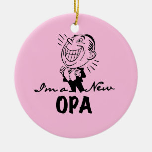 Smiling New Opa T-shirts and Gifts Ceramic Ornament