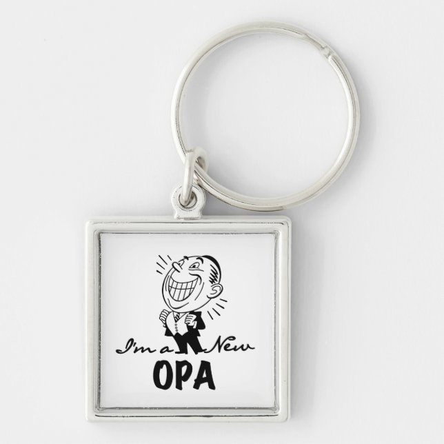 Smiling New Opa T-shirts and Gifts Keychain (Front)