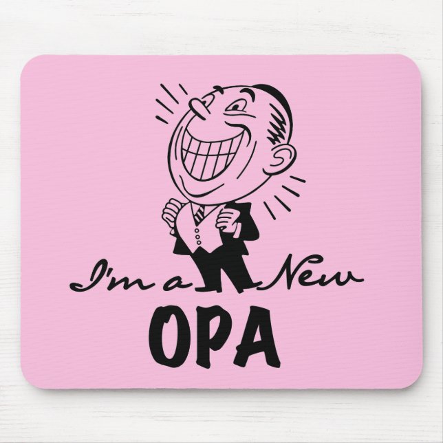 Smiling New Opa T-shirts and Gifts Mouse Pad (Front)