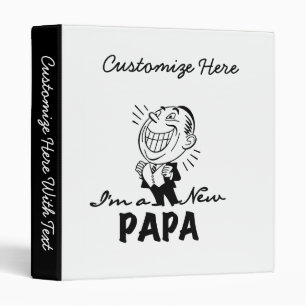 Smiling New Papa T-shirts and Gifts Binder