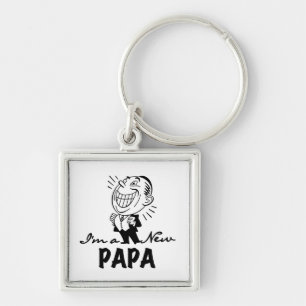 Smiling New Papa T-shirts and Gifts Keychain