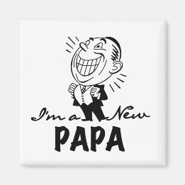 Smiling New Papa T-shirts and Gifts Magnet