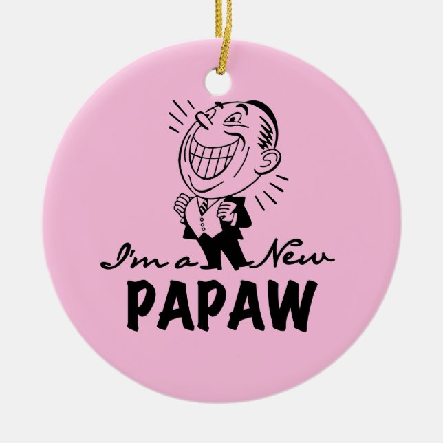 Smiling New Papaw Tshirts and Gifts Ceramic Ornament (Front)