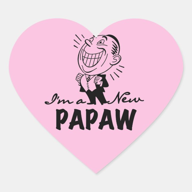 Smiling New Papaw Tshirts and Gifts Heart Sticker (Front)