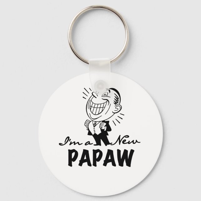Smiling New Papaw Tshirts and Gifts Keychain (Front)