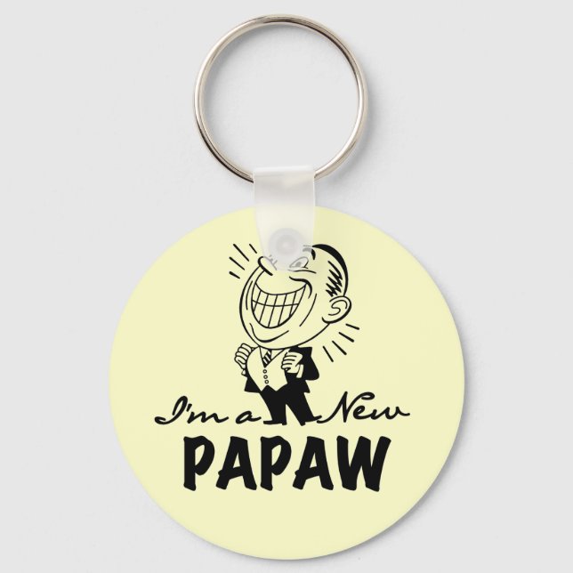 Smiling New Papaw Tshirts and Gifts Keychain (Front)