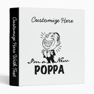 Smiling New Poppa T-shirts and Gifts Binder