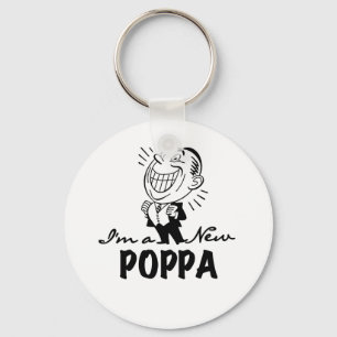 Smiling New Poppa T-shirts and Gifts Keychain