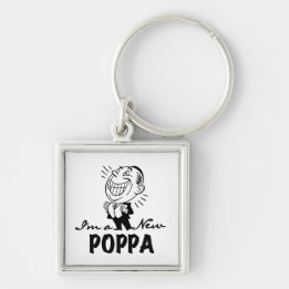 Smiling New Poppa T-shirts and Gifts Keychain