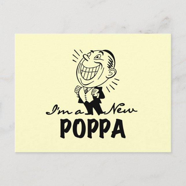 Smiling New Poppa T-shirts and Gifts Postcard (Front)