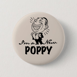 Smiling New Poppy T-shirts and Gifts 2 Inch Round Button