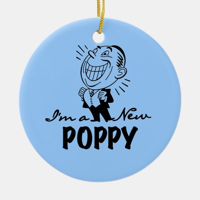 Smiling New Poppy T-shirts and Gifts Ceramic Ornament (Front)