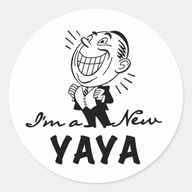 Smiling New Yaya Tshirts and Gifts Classic Round Sticker (Front)