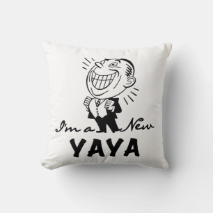 Smiling New Yaya Tshirts and Gifts Throw Pillow