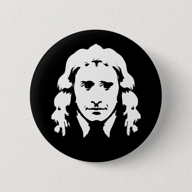 Smiling Newton 2 Inch Round Button (Front)