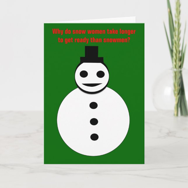 Smiling Noël Snowman Funny Carte personnalisée (Devant)