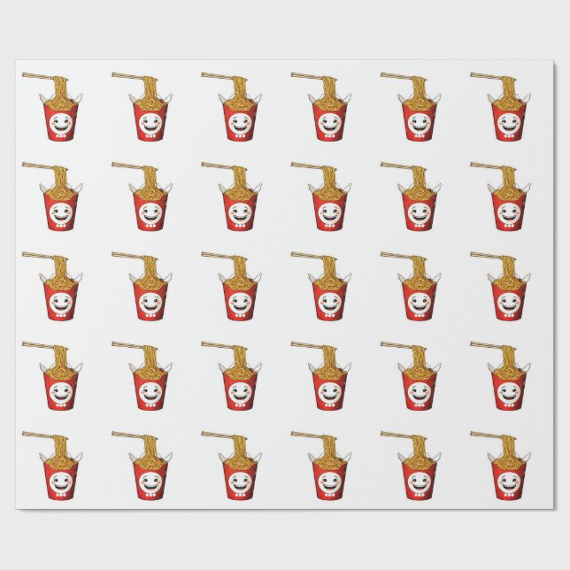 Smiling noodles wrapping paper (Flat)