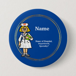 Smiling Nurse Button to Customize