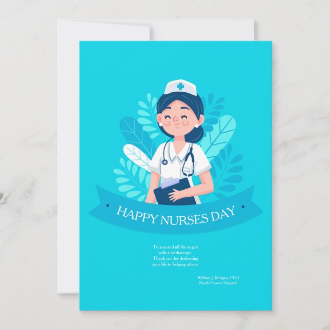 Smiling Nurse Nurses Day Card (Front)