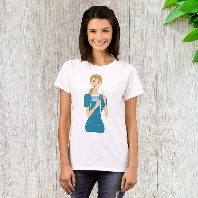Smiling Nurse with Syringe  T-Shirt (Creator Uploaded)