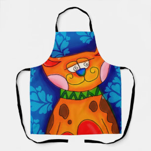 Smiling Orange Tabby Cat Apron