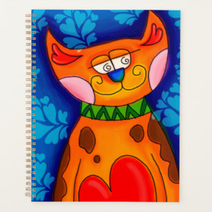 Smiling Orange Tabby Cat Planner
