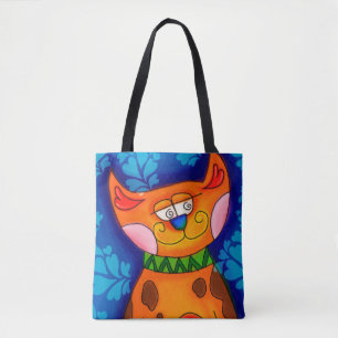 Smiling Orange Tabby Cat Tote Bag