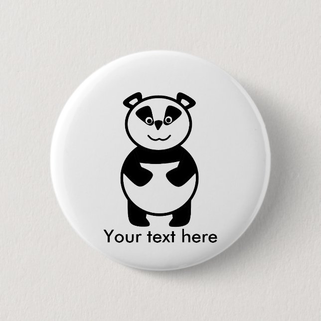 Smiling panda bear 2 inch round button (Front)