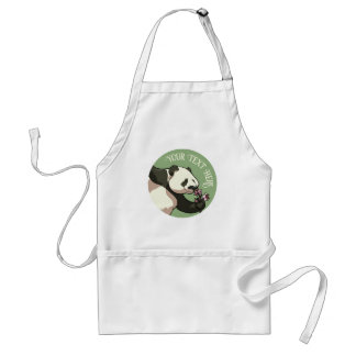 Smiling Panda & Cherry Blossom Design Custom Text  Standard Apron