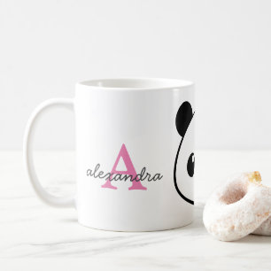 Smiling  panda face Monogram  Coffee Mug