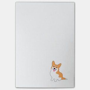 Smiling Pembroke Welsh Corgi Cartoon Post-it Notes