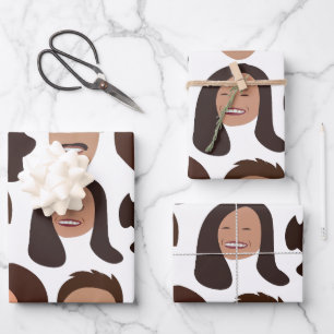 Smiling People Face Smile Wrapping Paper Sheet