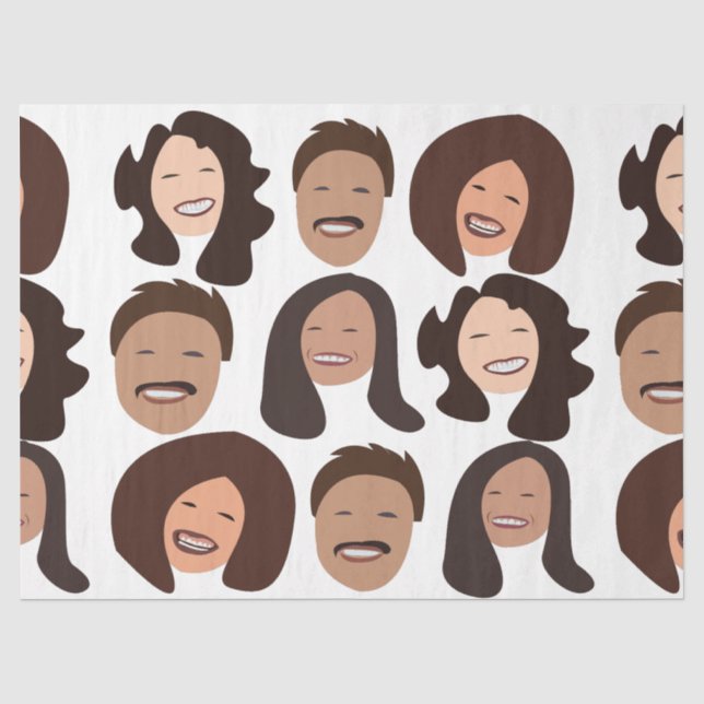 Smiling People Happy Face Tissue Paper (Front)