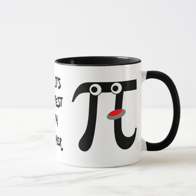 Smiling PI World's Greatest Math Teacher Mug (Right)