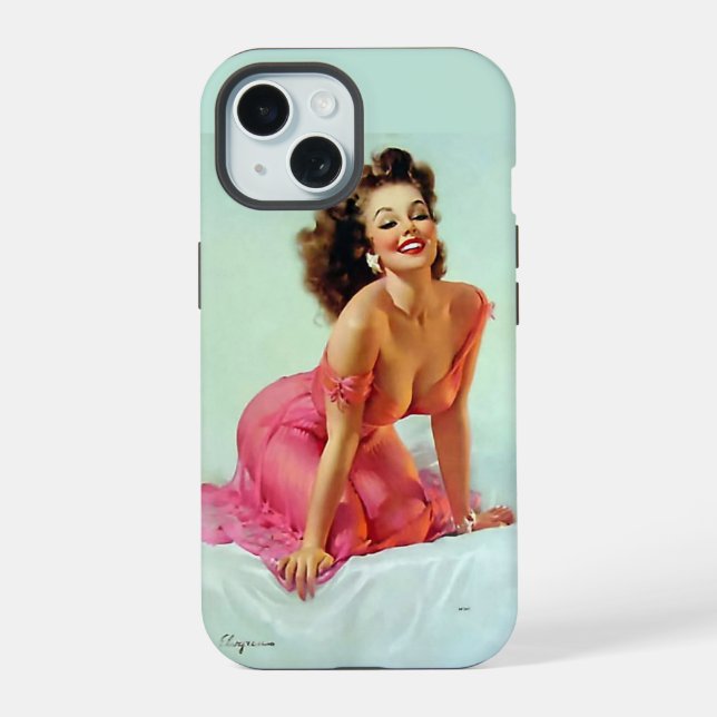 Smiling Pin Up iPhone 15 Case (Back)
