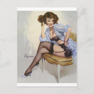 Smiling Pin Up Postcard