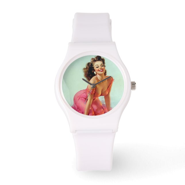 Smiling Pin Up Watch (Front)