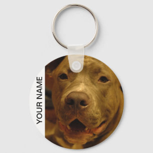 Smiling Pitbull Keychain