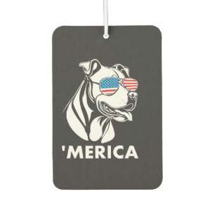 Smiling Pitbull Sun Glasses 4th Of July Merica Air Freshener