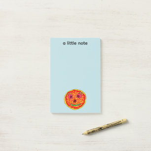 Smiling Pizza Face Illustration Design Post-it Notes