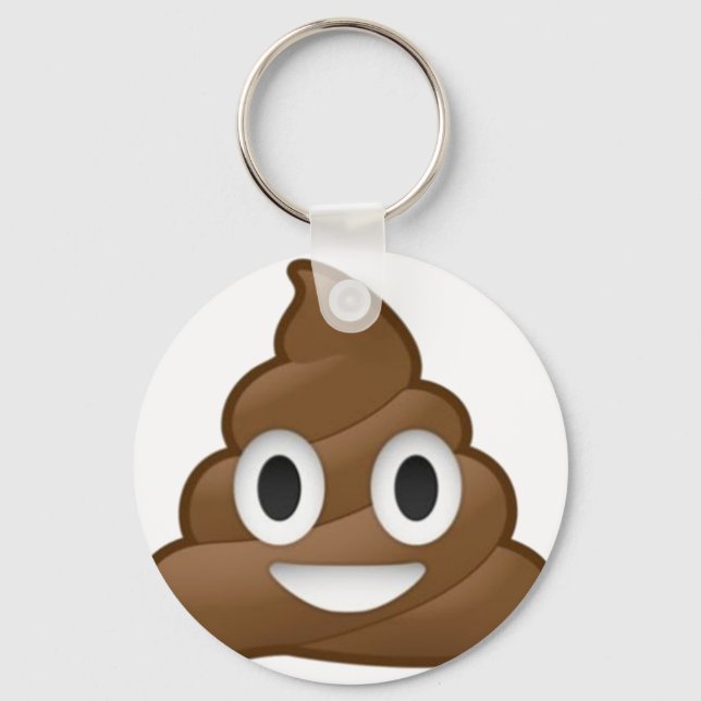 Smiling Poop Emoji Keychain (Front)