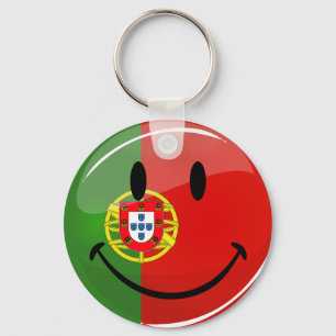 Smiling Portuguese Flag Keychain