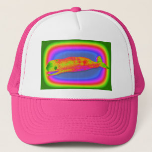 smiling psychedelic whale hat