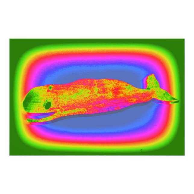 smiling psychedelic whale photo print (Front)