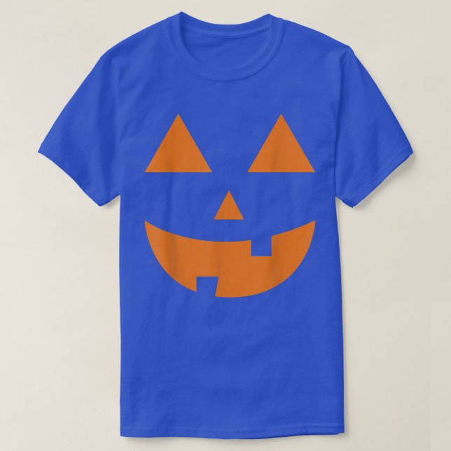 Smiling Pumpkin Face Halloween Party Costume Squad T-Shirt (Design Front)