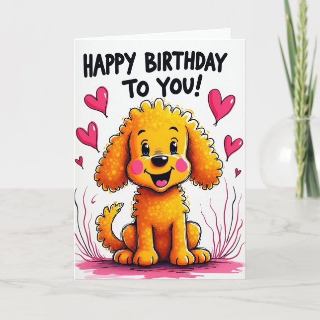 Smiling Puppy Birthday Card (Front)