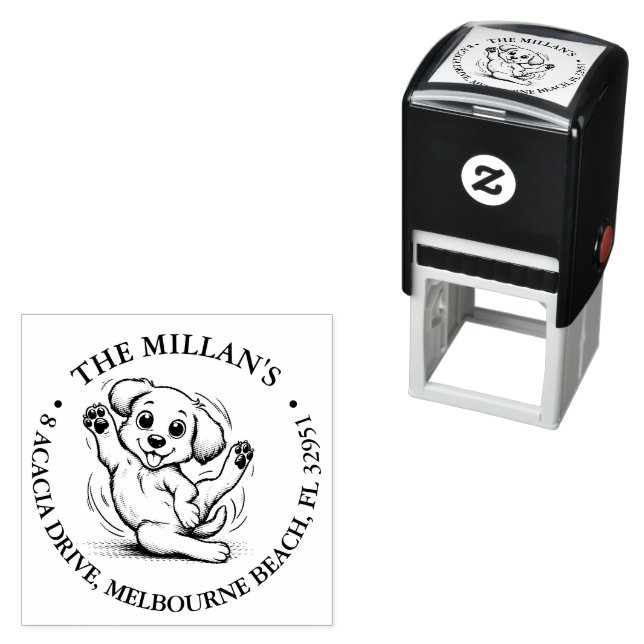 smiling puppy lover theme self-inking stamp (In Situ)